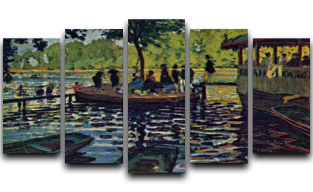 La Grenouillare by Monet 5 Split Panel Canvas  - Canvas Art Rocks - 1