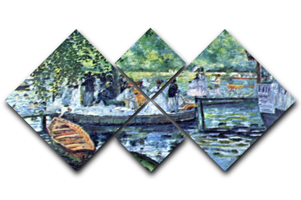 La Grenouillere1 by Renoir 4 Square Multi Panel Canvas  - Canvas Art Rocks - 1