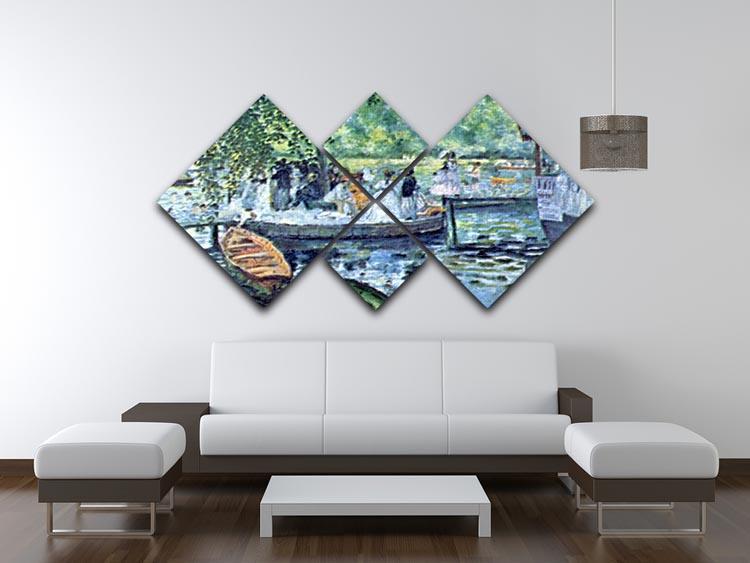 La Grenouillere1 by Renoir 4 Square Multi Panel Canvas - Canvas Art Rocks - 3