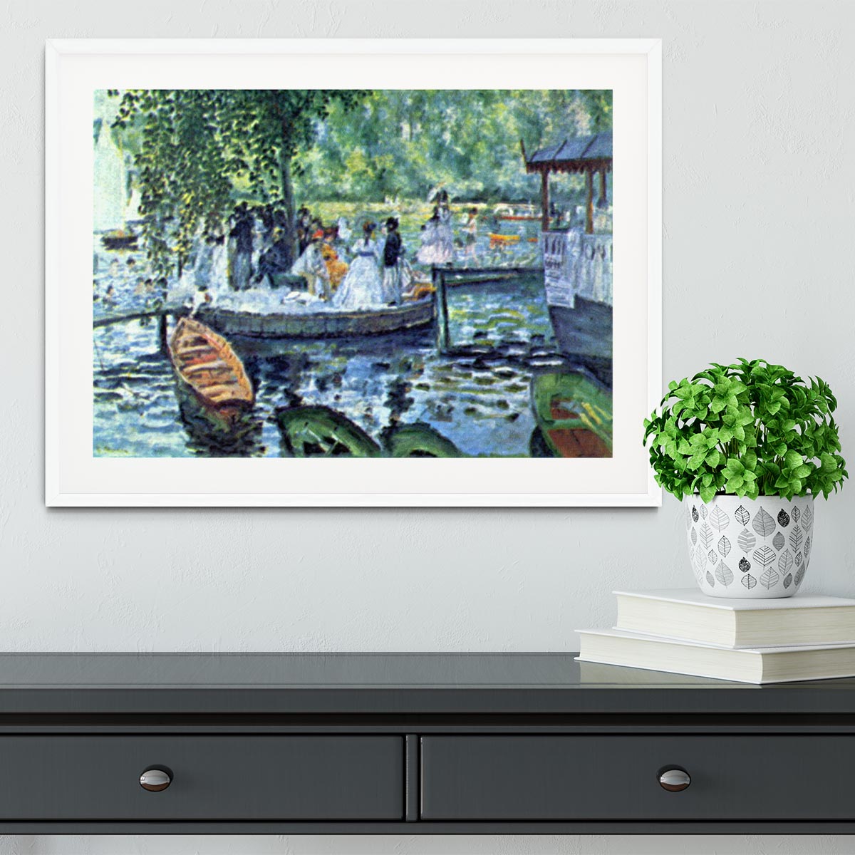 La Grenouillere1 by Renoir Framed Print - Canvas Art Rocks - 5
