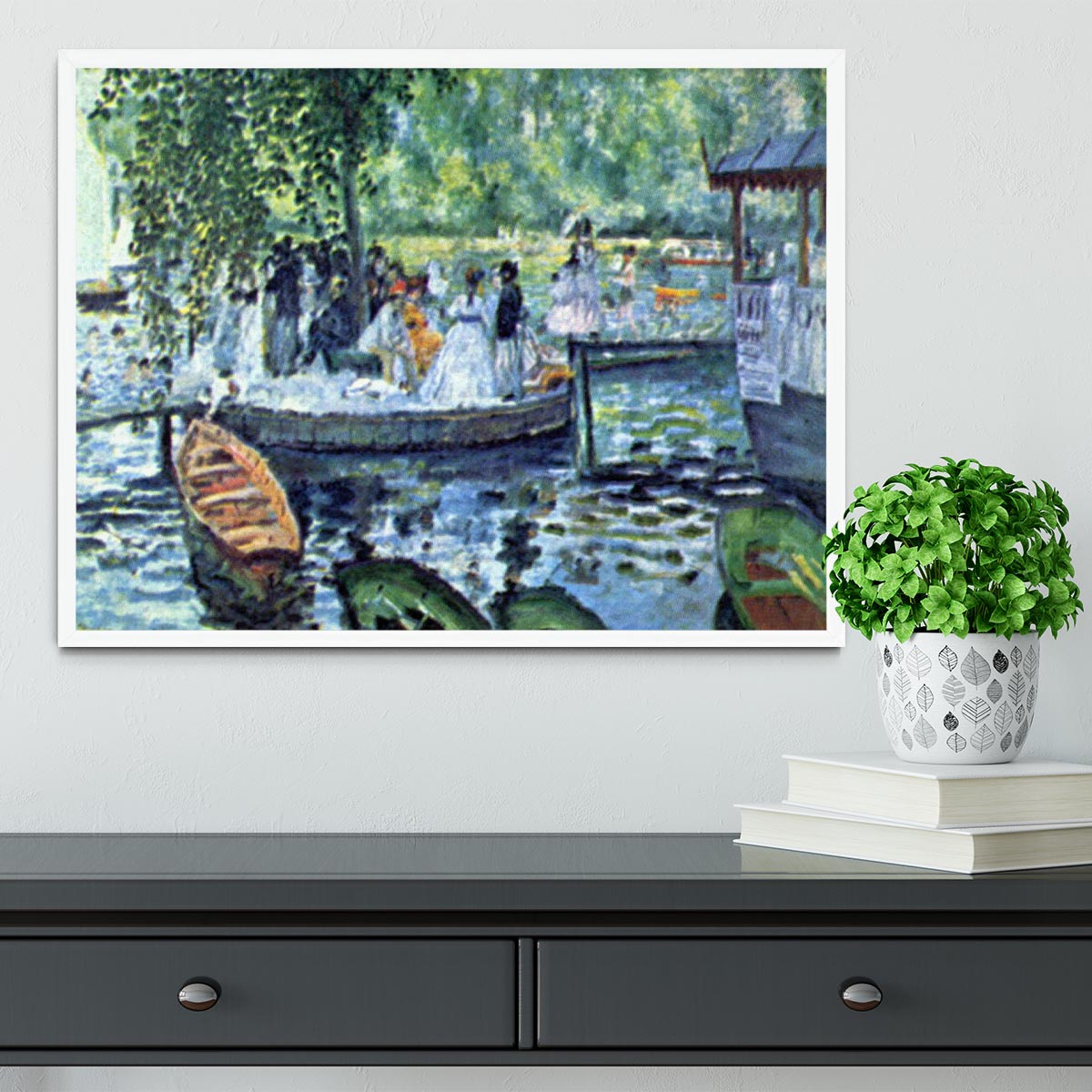 La Grenouillere1 by Renoir Framed Print - Canvas Art Rocks -6