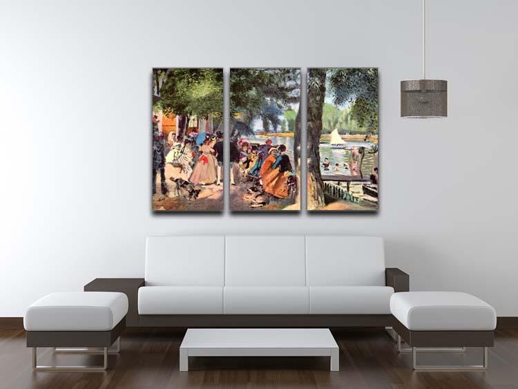 La Grenouillere by Renoir 3 Split Panel Canvas Print - Canvas Art Rocks - 3