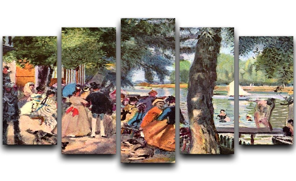 La Grenouillere by Renoir 5 Split Panel Canvas  - Canvas Art Rocks - 1