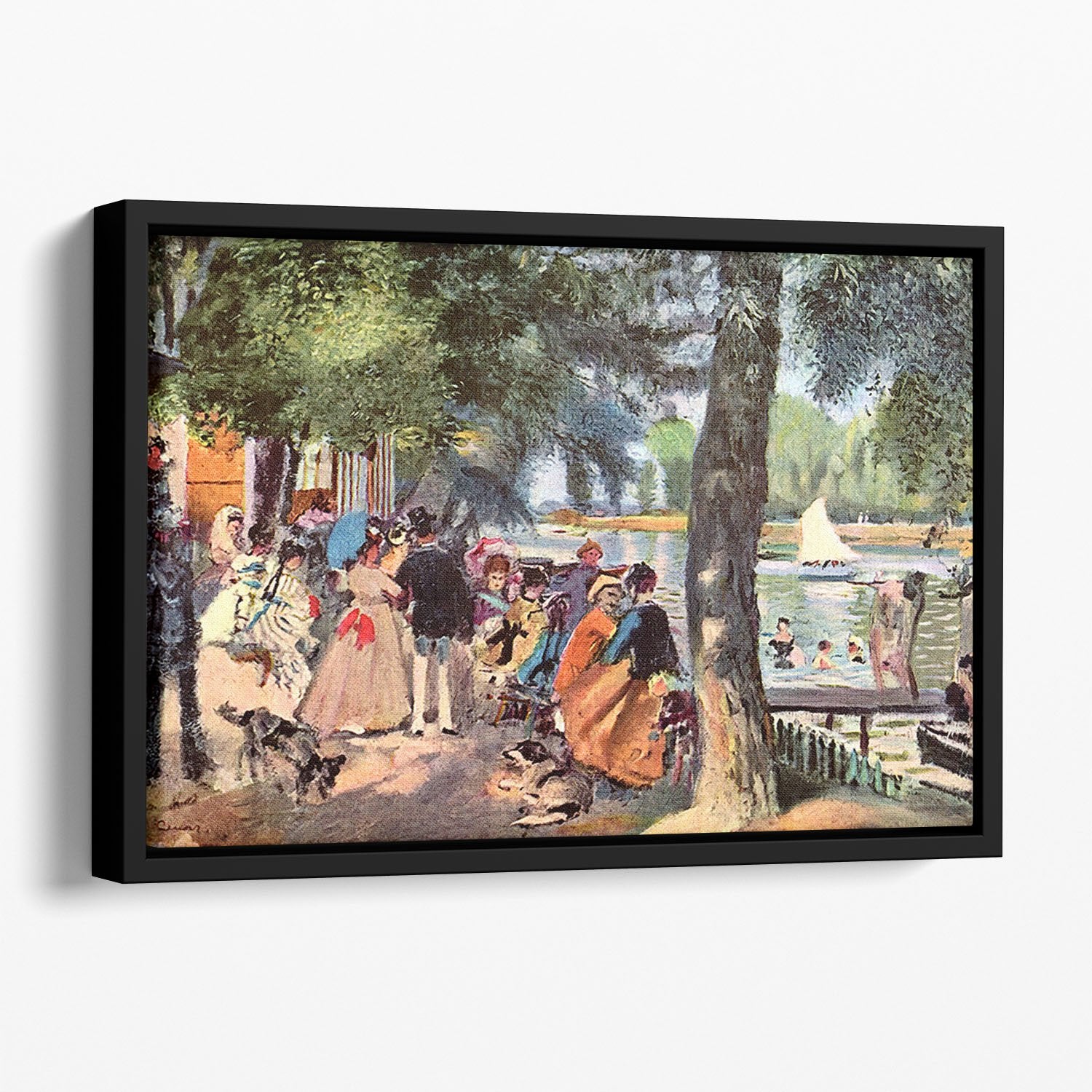 La Grenouillere by Renoir Floating Framed Canvas