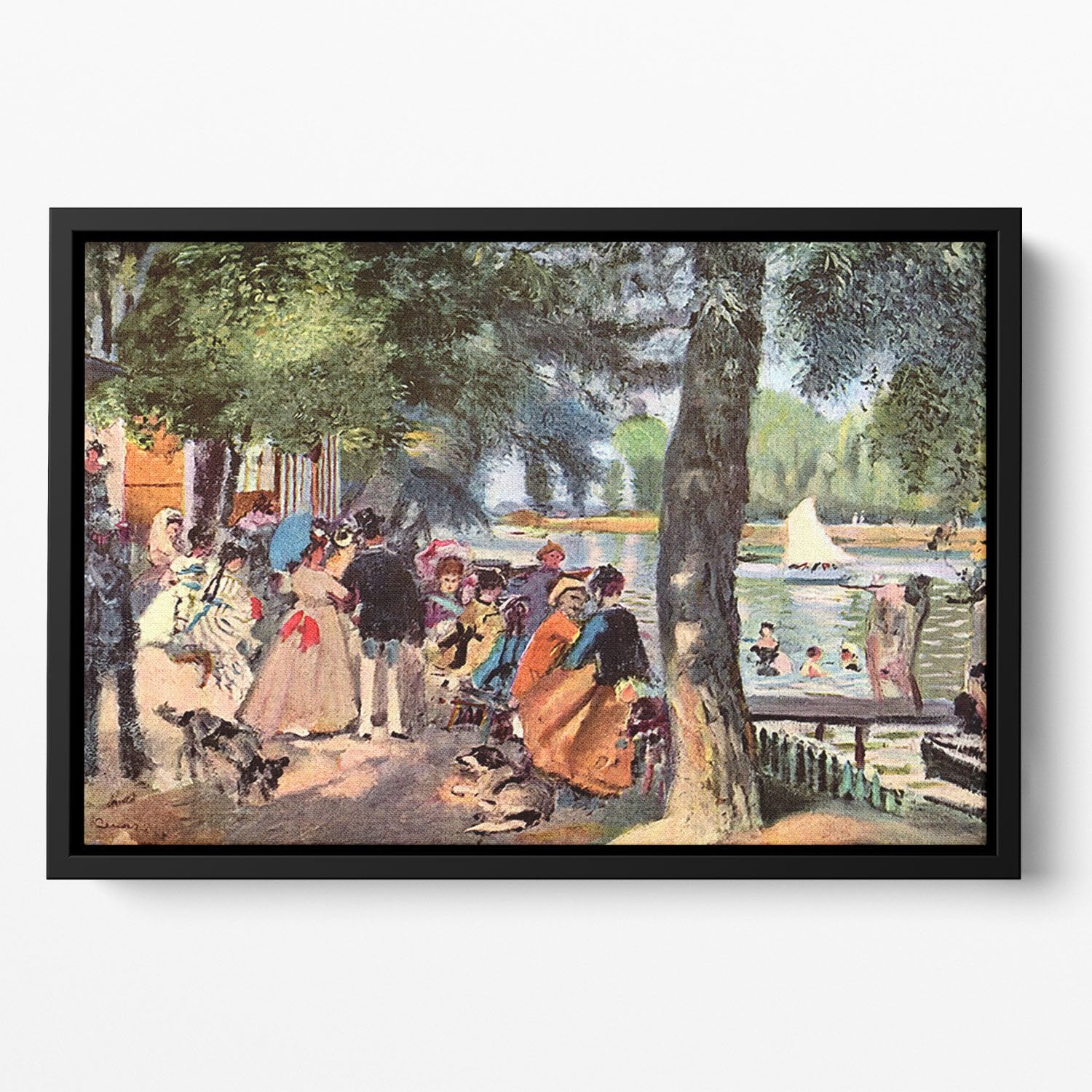 La Grenouillere by Renoir Floating Framed Canvas