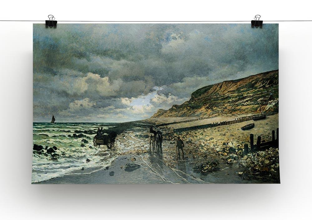 La Pointe del Heve at low tide by Monet Canvas Print & Poster - Canvas Art Rocks - 2