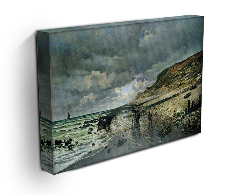 La Pointe del Heve at low tide by Monet Canvas Print & Poster - Canvas Art Rocks - 3