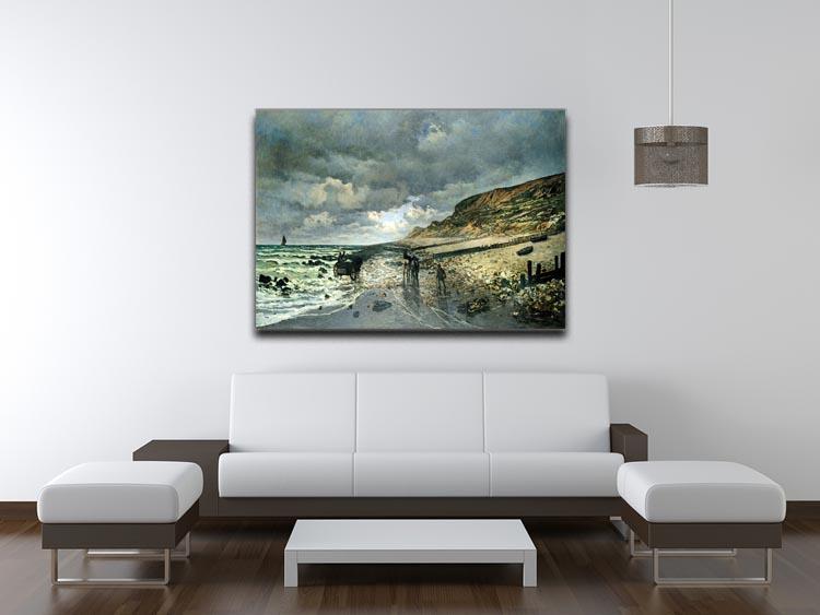 La Pointe del Heve at low tide by Monet Canvas Print & Poster - Canvas Art Rocks - 4