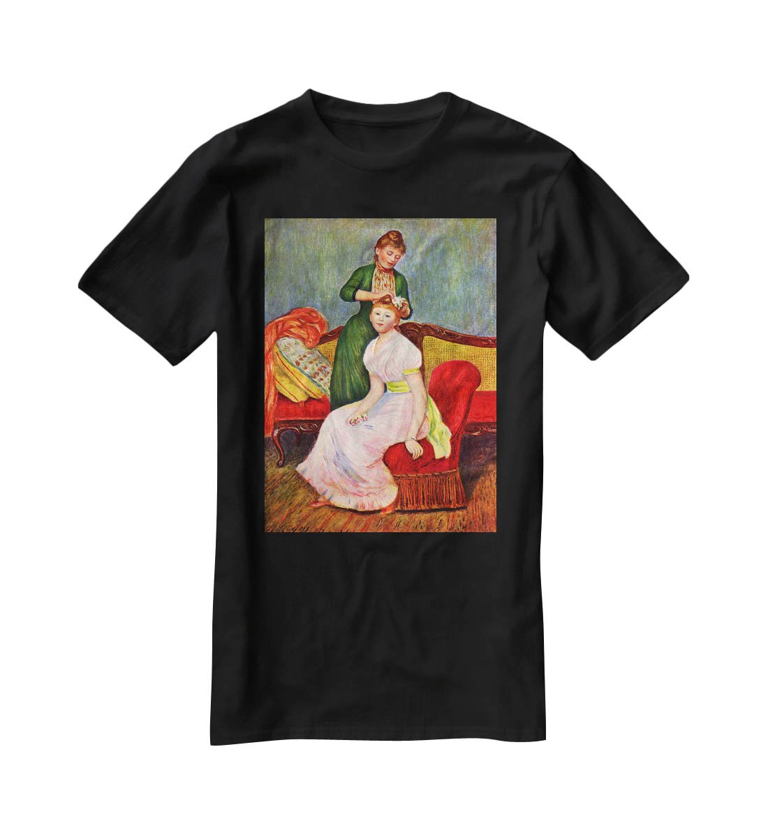 La coiffure by Renoir T-Shirt - Canvas Art Rocks - 1