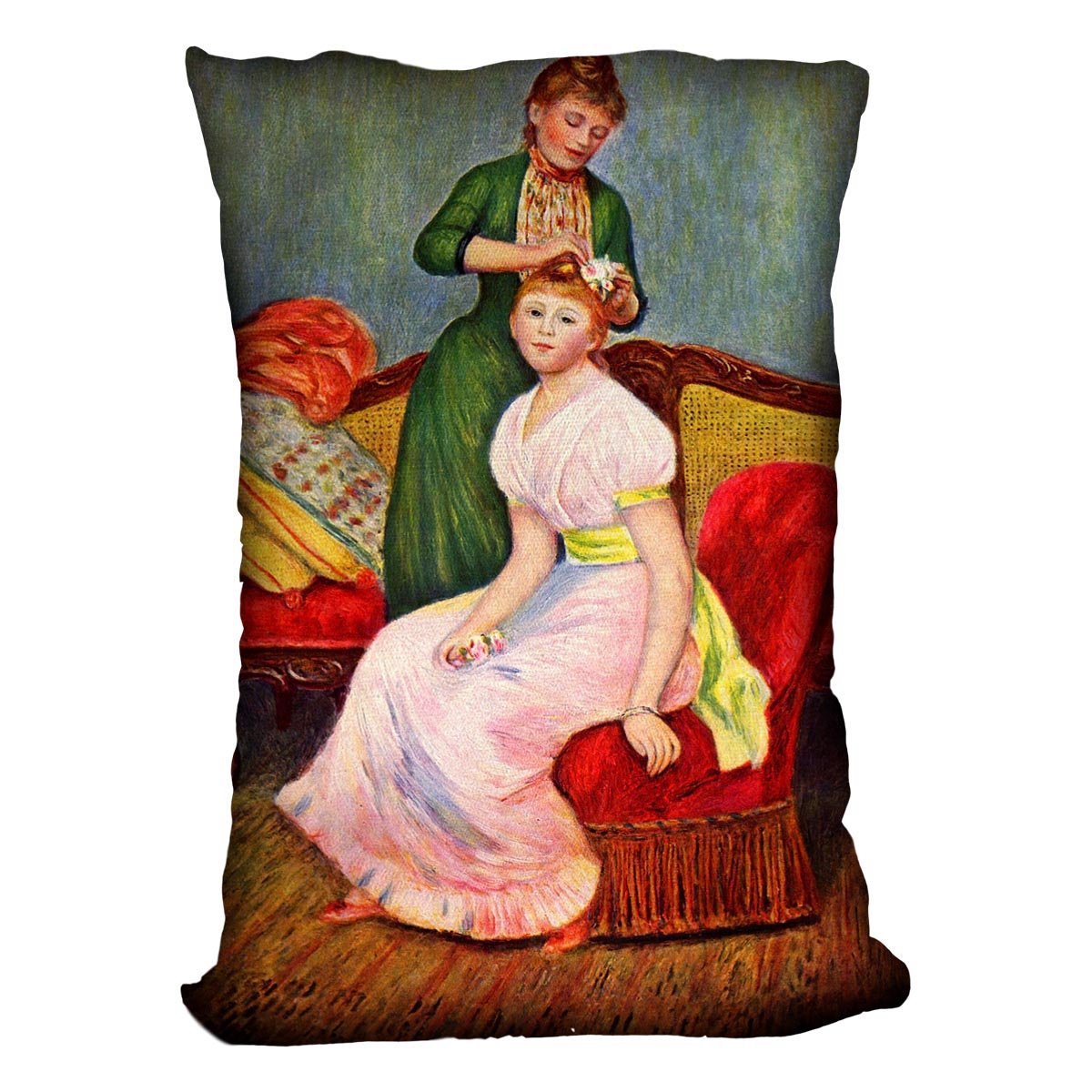La coiffure by Renoir Throw Pillow