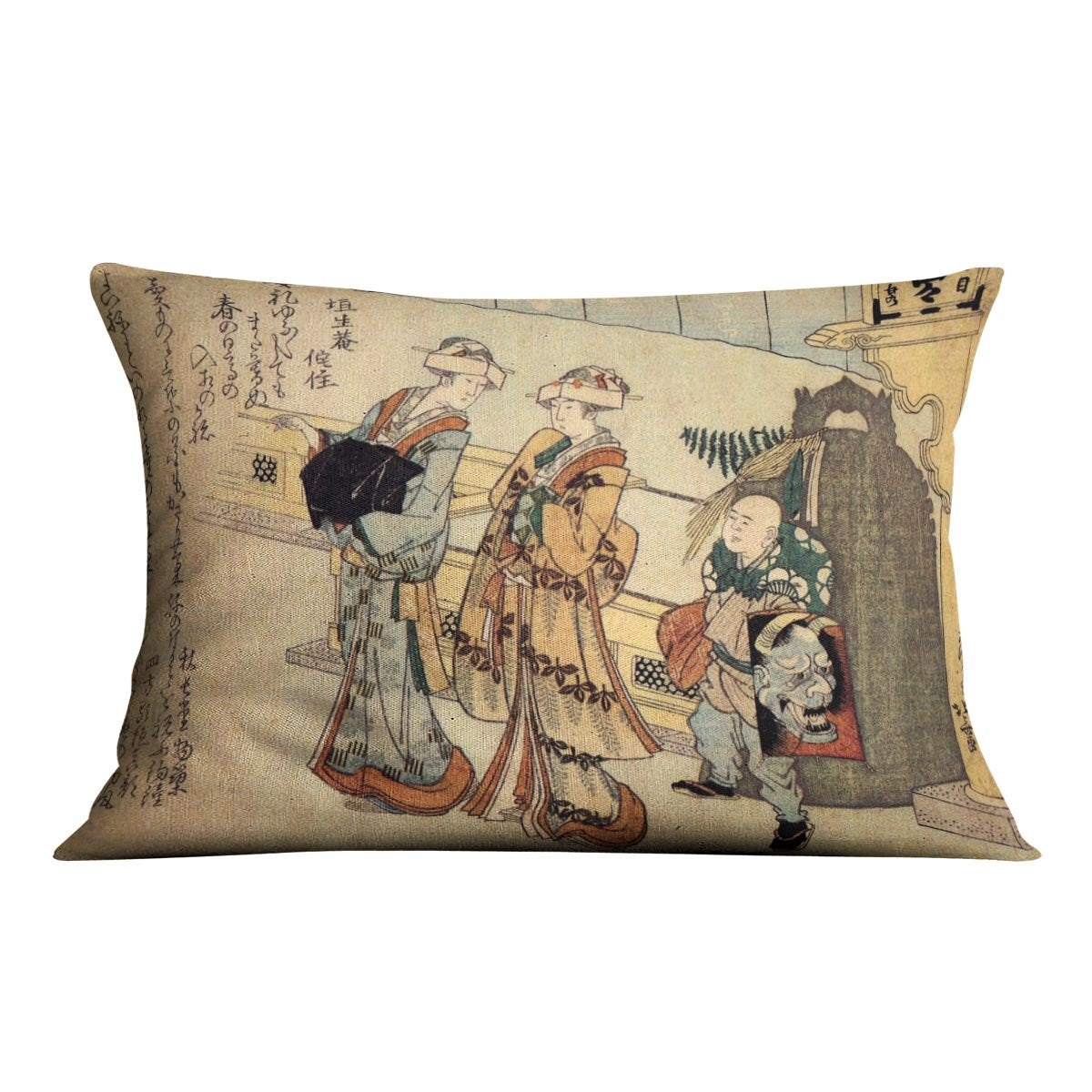 Lady by Hokusai Throw Pillow