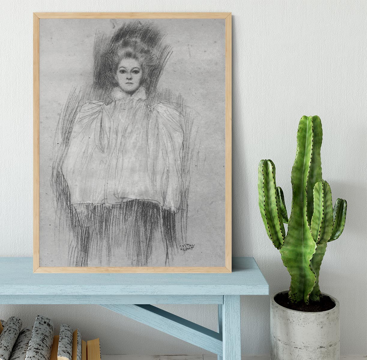 Lady in cape by Klimt Framed Print - Canvas Art Rocks - 4
