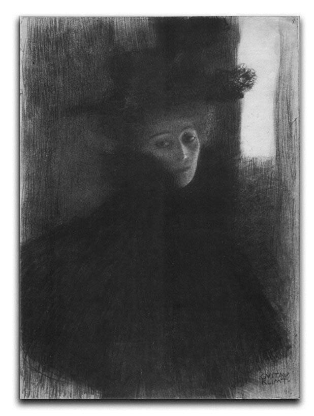 Lady in hat and cape by Klimt Canvas Print or Poster  - Canvas Art Rocks - 1