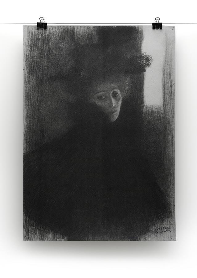 Lady in hat and cape by Klimt Canvas Print or Poster - Canvas Art Rocks - 2