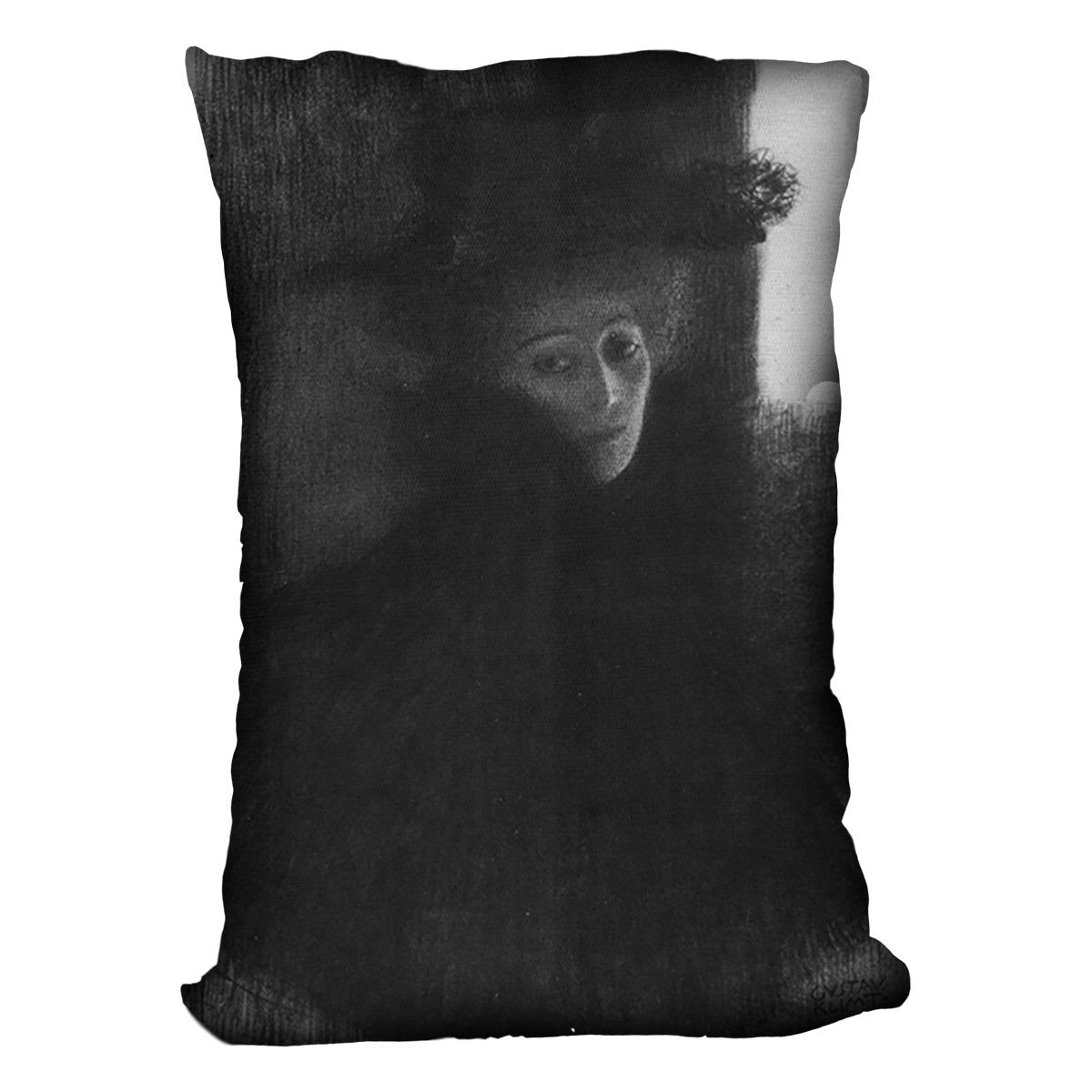 Lady in hat and cape by Klimt Throw Pillow