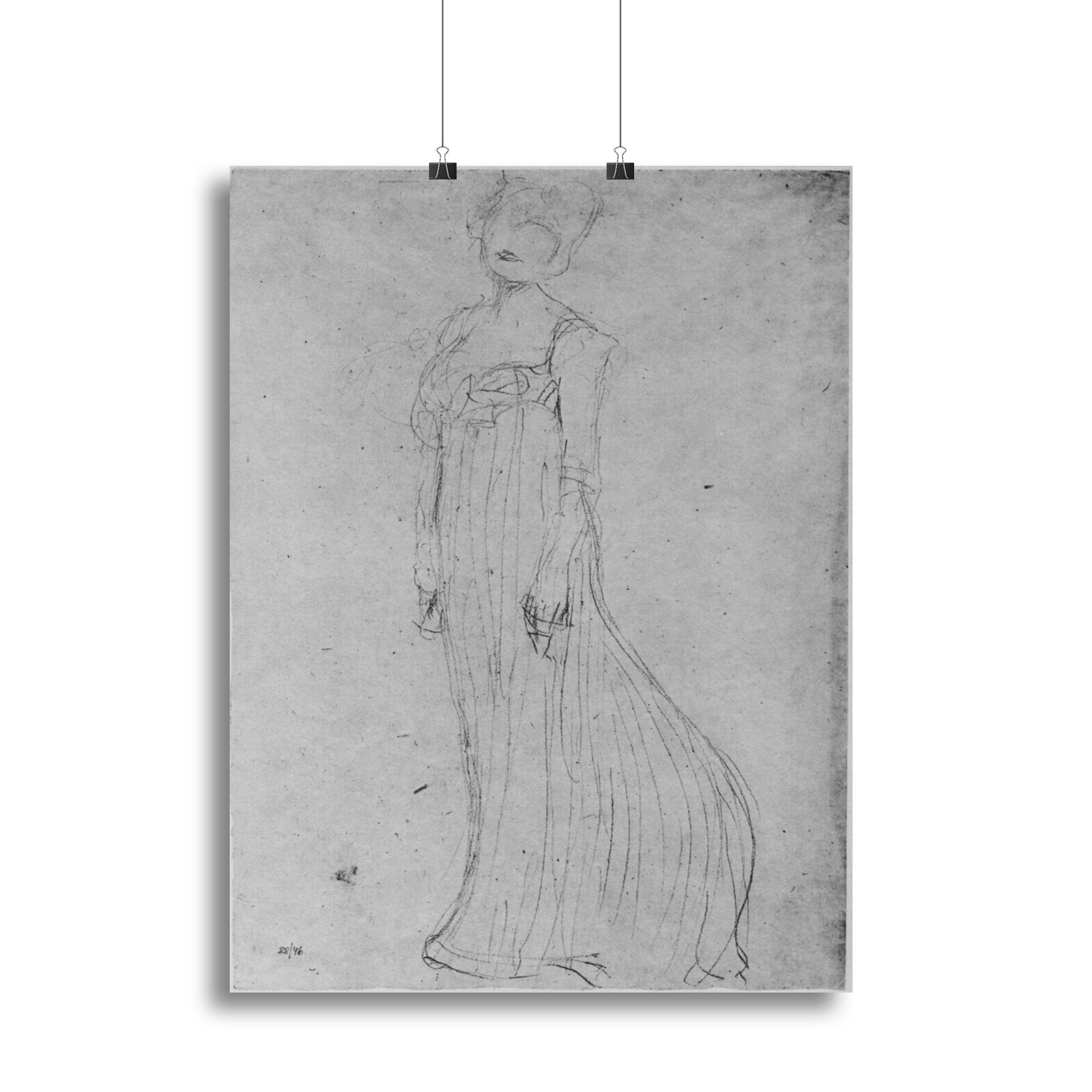 Lady in long dress by Klimt Canvas Print or Poster