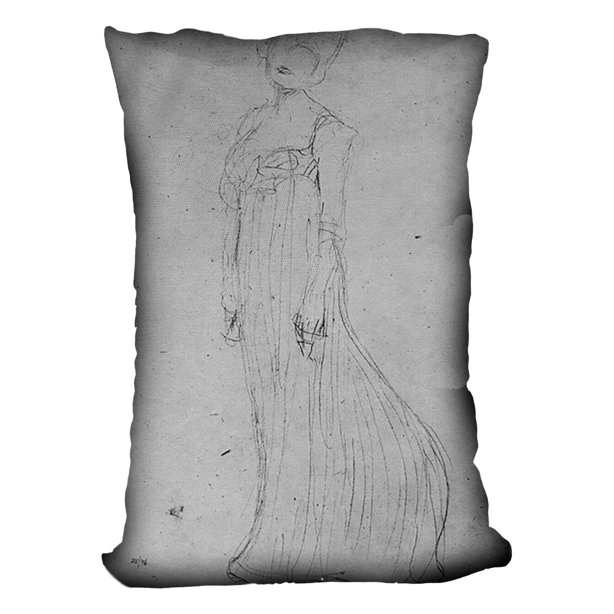 Lady in long dress by Klimt Throw Pillow