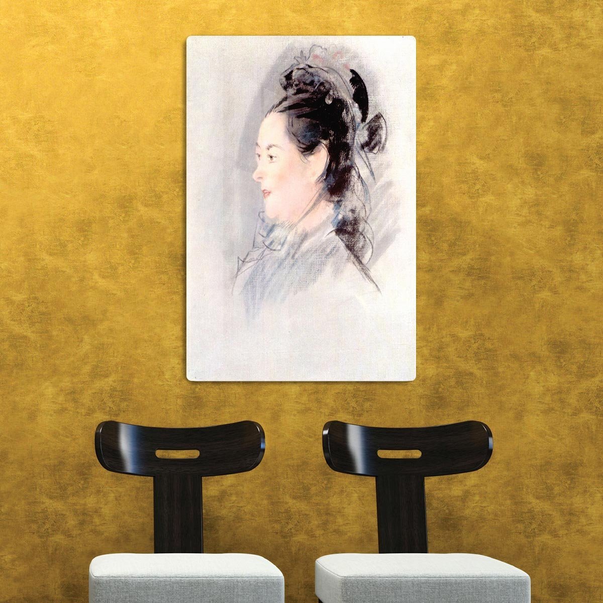 Lady with Hair Up by manet HD Metal Print