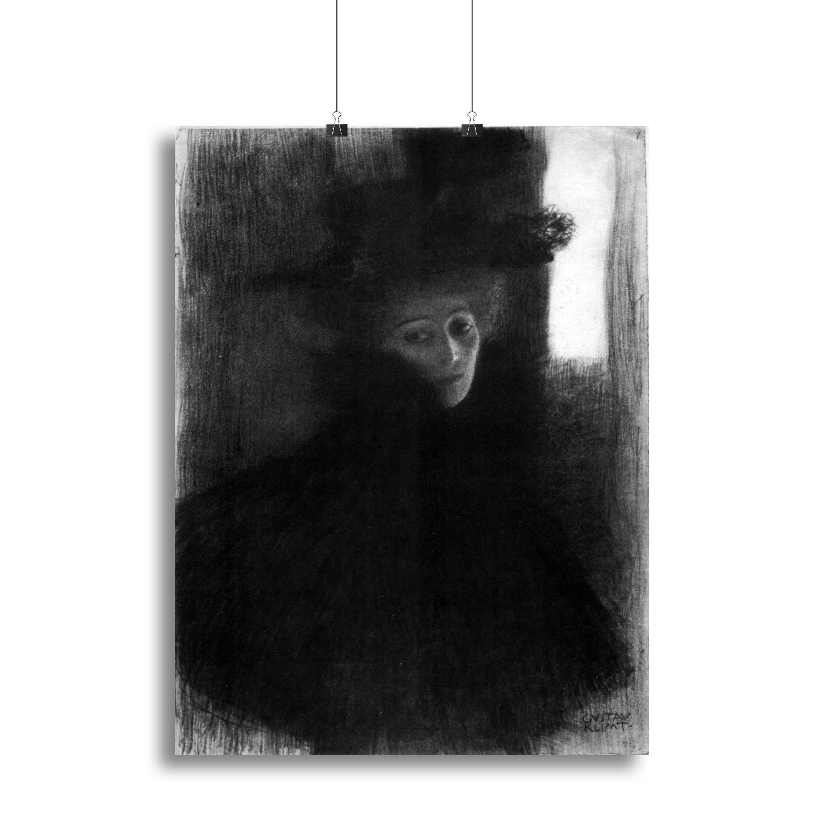 Lady with a hat and Cape by Klimt Canvas Print or Poster