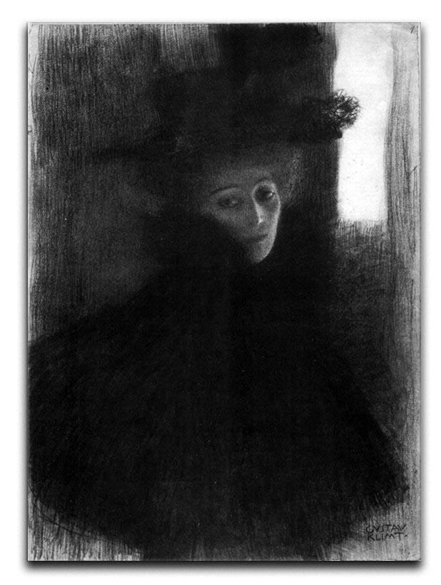 Lady with a hat and Cape by Klimt Canvas Print or Poster  - Canvas Art Rocks - 1