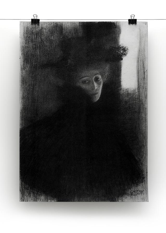 Lady with a hat and Cape by Klimt Canvas Print or Poster - Canvas Art Rocks - 2