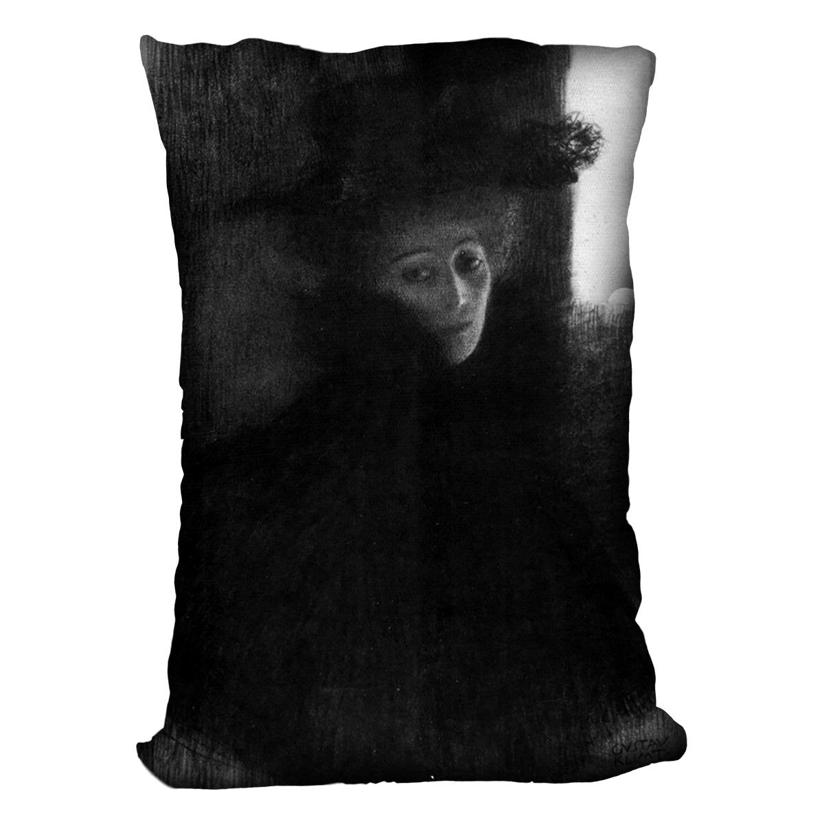 Lady with a hat and Cape by Klimt Throw Pillow