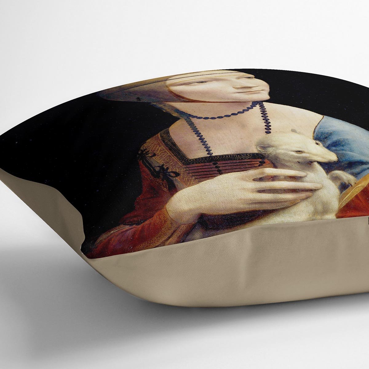Lady with an Ermine by Da Vinci Throw Pillow