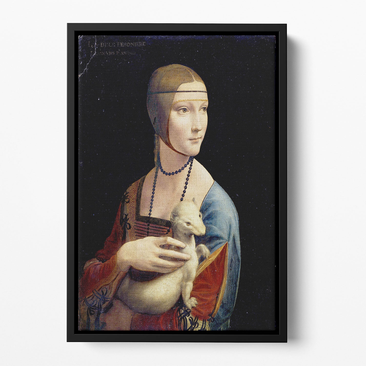 Lady with an Ermine by Da Vinci Floating Framed Canvas