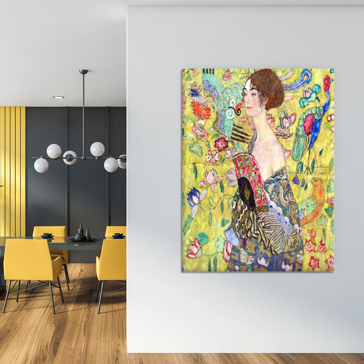 Lady with fan by Klimt Canvas Print or Poster - Canvas Art Rocks - 4