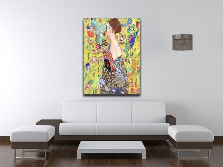 Lady with fan by Klimt Canvas Print or Poster - Canvas Art Rocks - 4