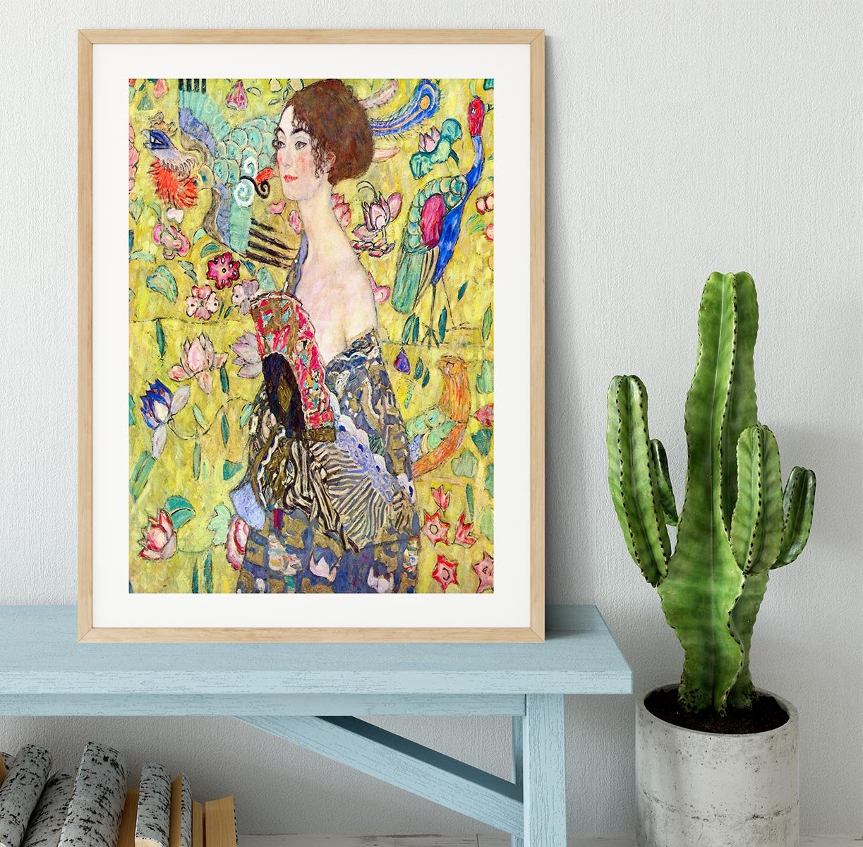 Lady with fan by Klimt Framed Print - Canvas Art Rocks - 3
