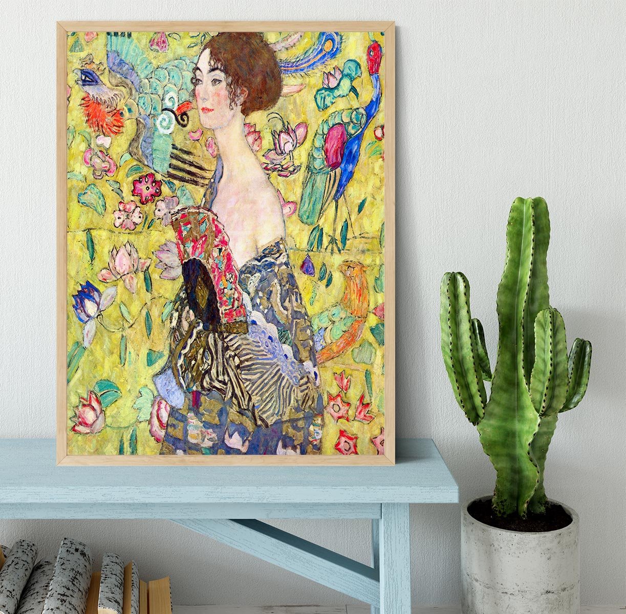 Lady with fan by Klimt Framed Print - Canvas Art Rocks - 4