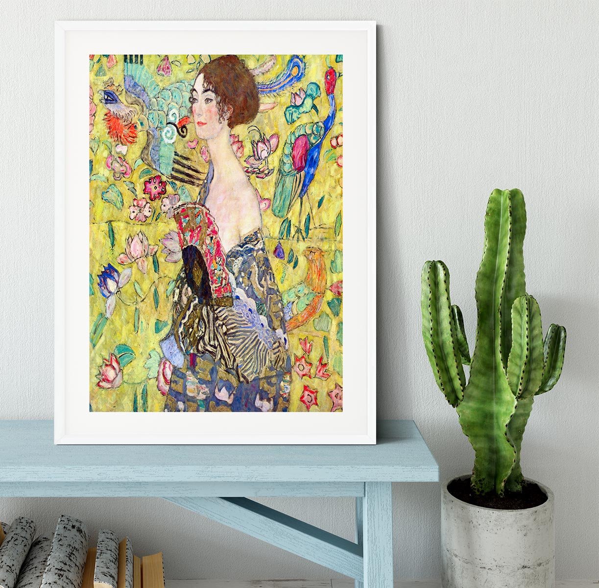 Lady with fan by Klimt Framed Print - Canvas Art Rocks - 5
