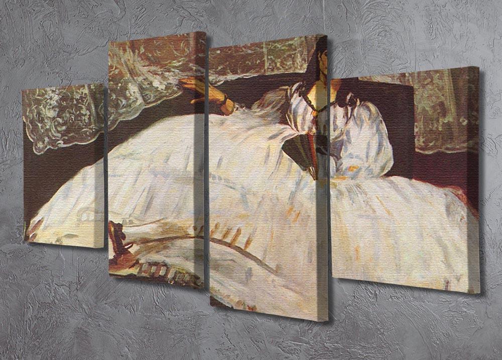 Lady with fan by Manet 4 Split Panel Canvas - Canvas Art Rocks - 2