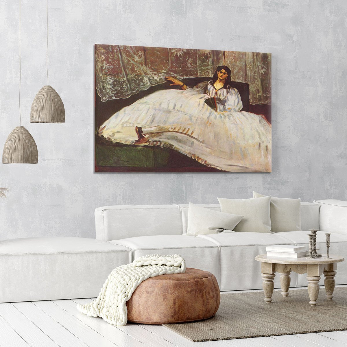 Lady with fan by Manet Canvas Print or Poster