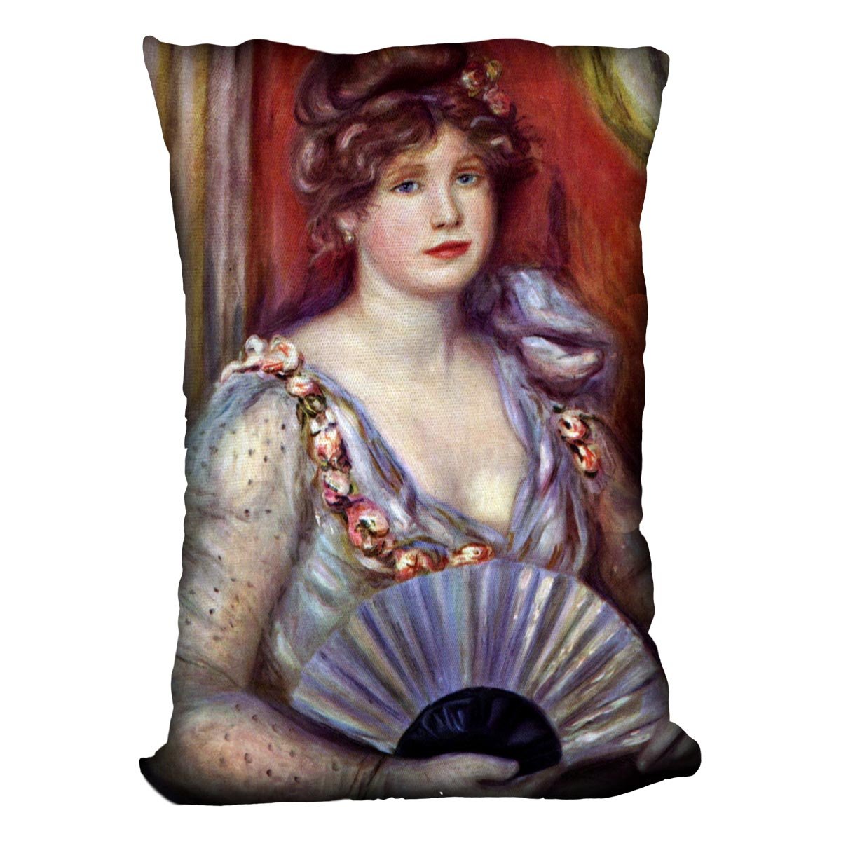 Lady with fan by Renoir Throw Pillow