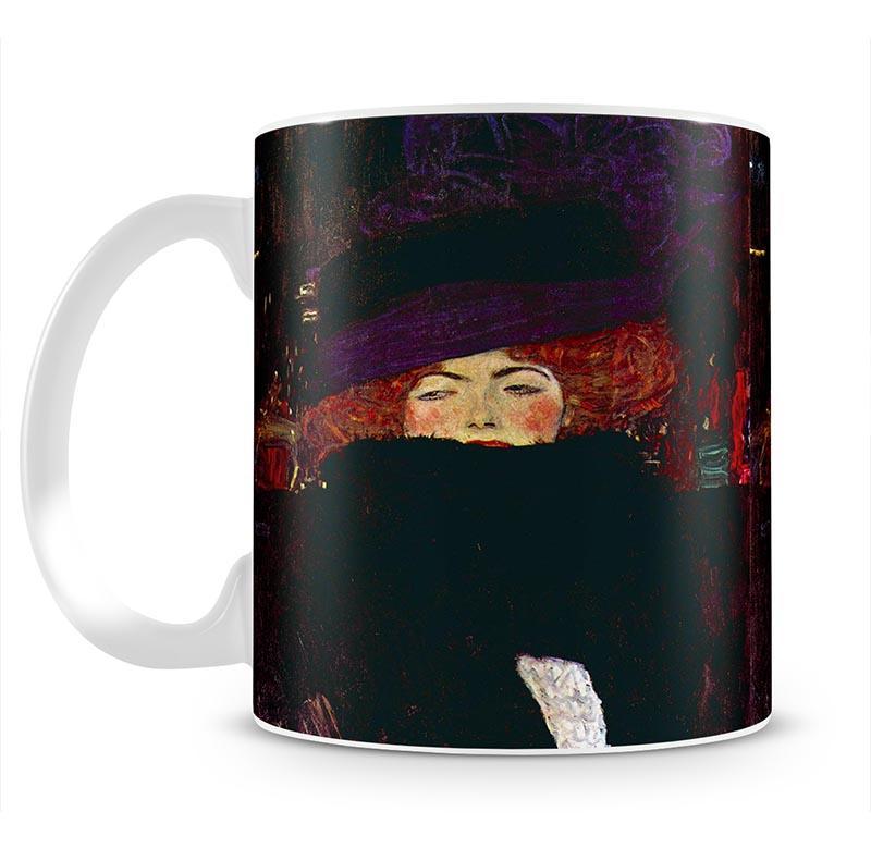 Lady with hat and feather by Klimt Mug - Canvas Art Rocks - 2