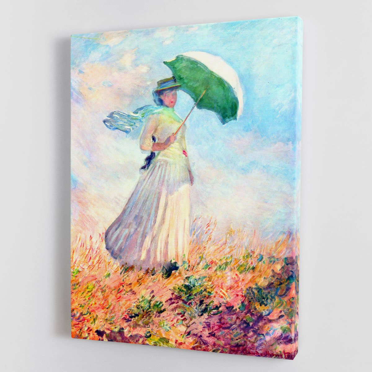 Lady with sunshade study by Monet Canvas Print or Poster