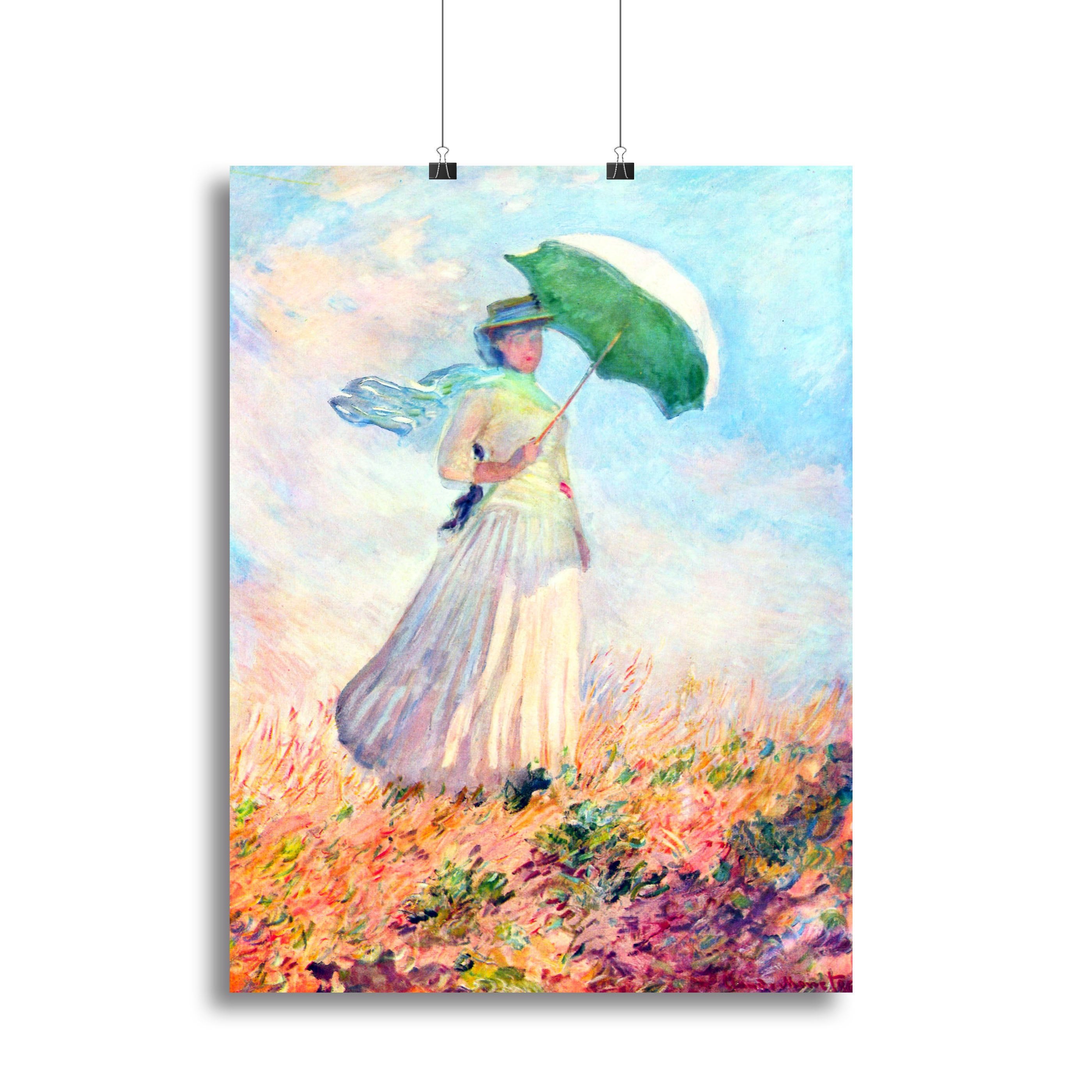 Lady with sunshade study by Monet Canvas Print or Poster