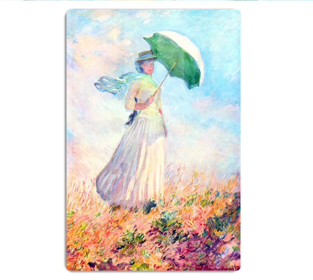 Lady with sunshade study by Monet HD Metal Print