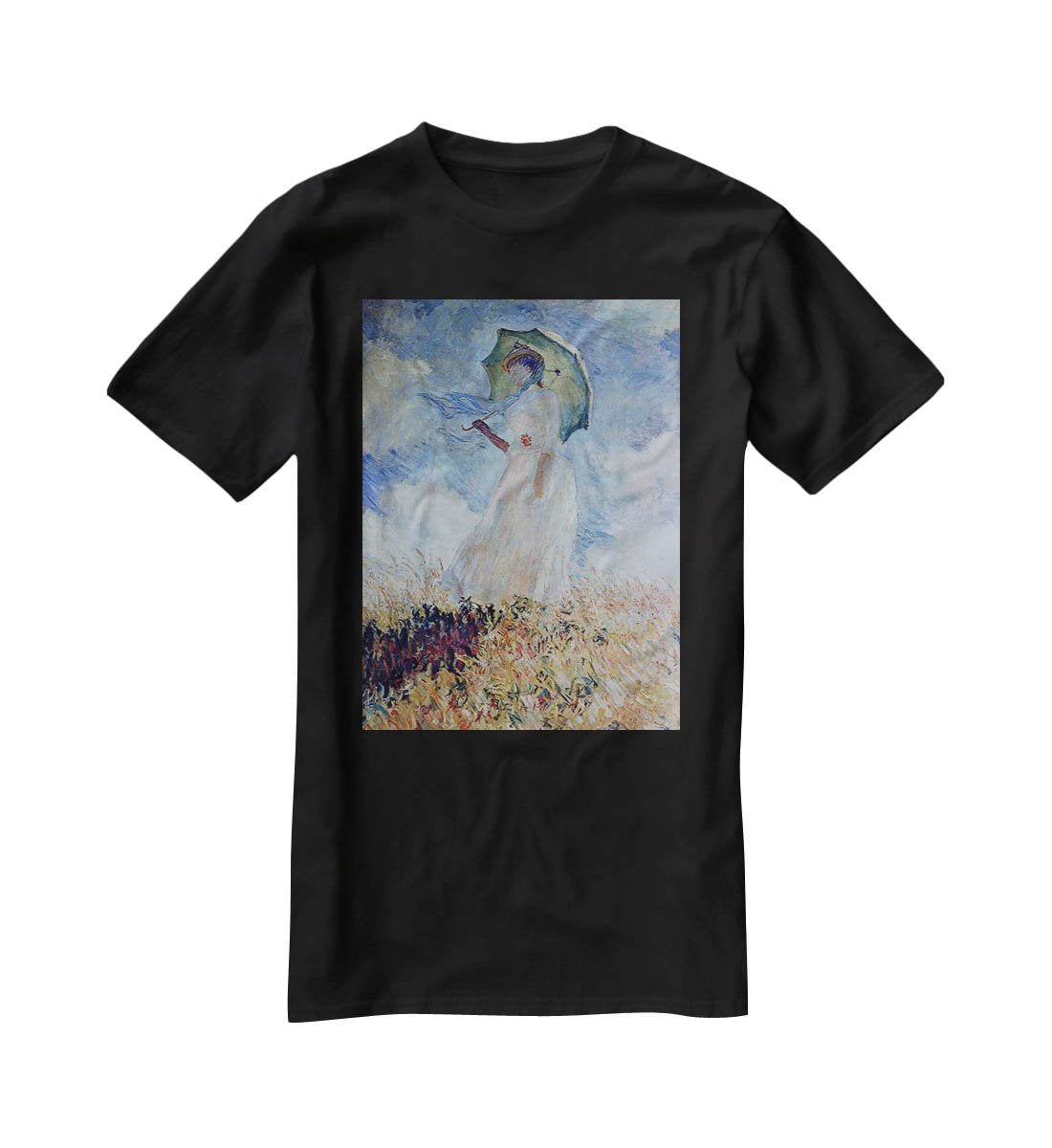 Lady with umbrella T-Shirt - Canvas Art Rocks - 1