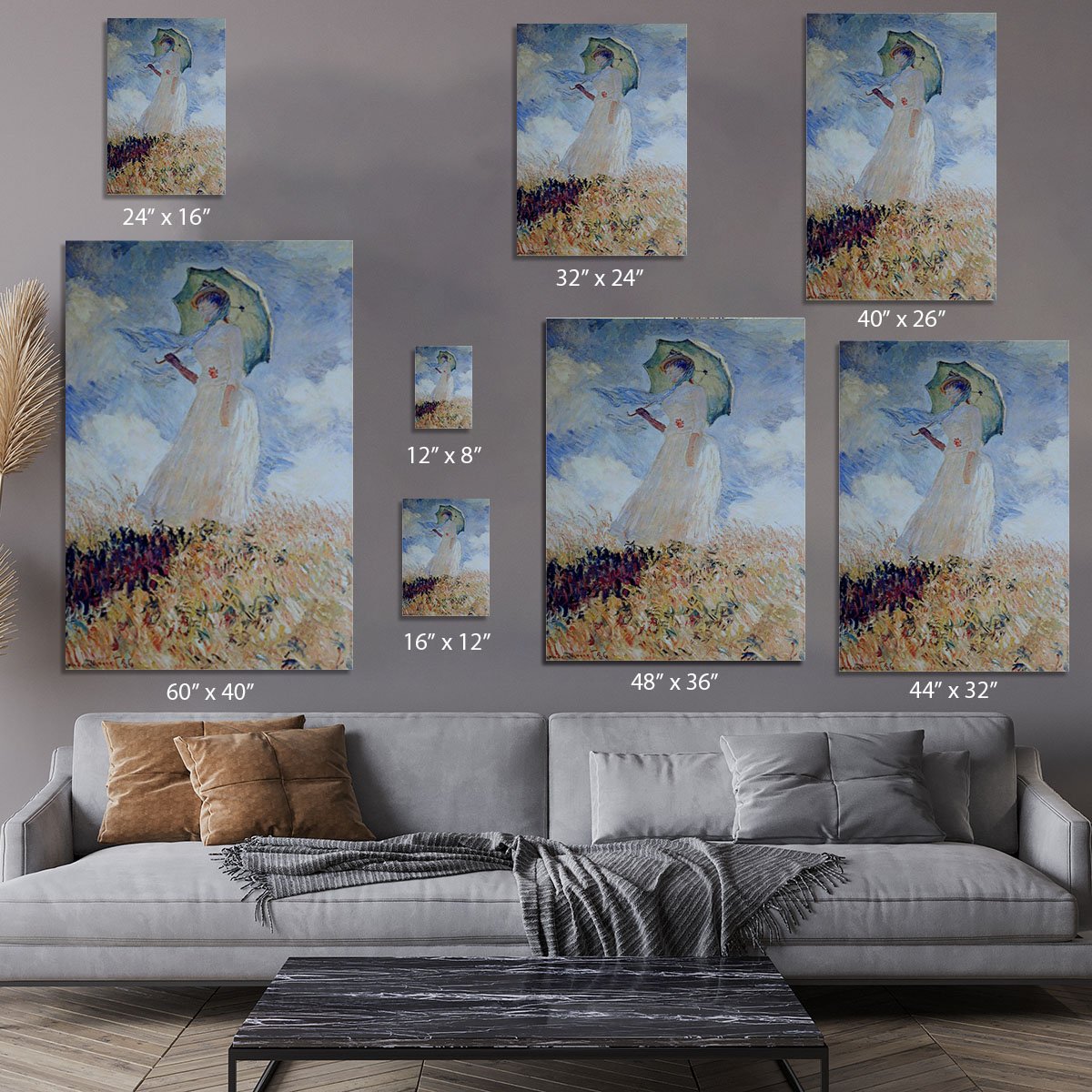 Lady with umbrella Canvas Print or Poster