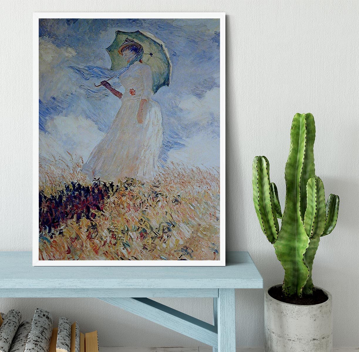 Lady with umbrella Framed Print - Canvas Art Rocks -6