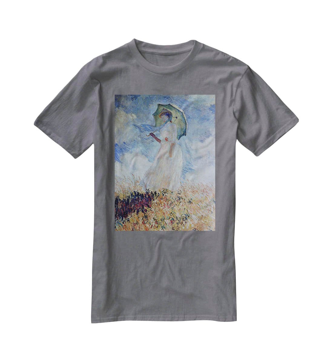Lady with umbrella T-Shirt - Canvas Art Rocks - 3