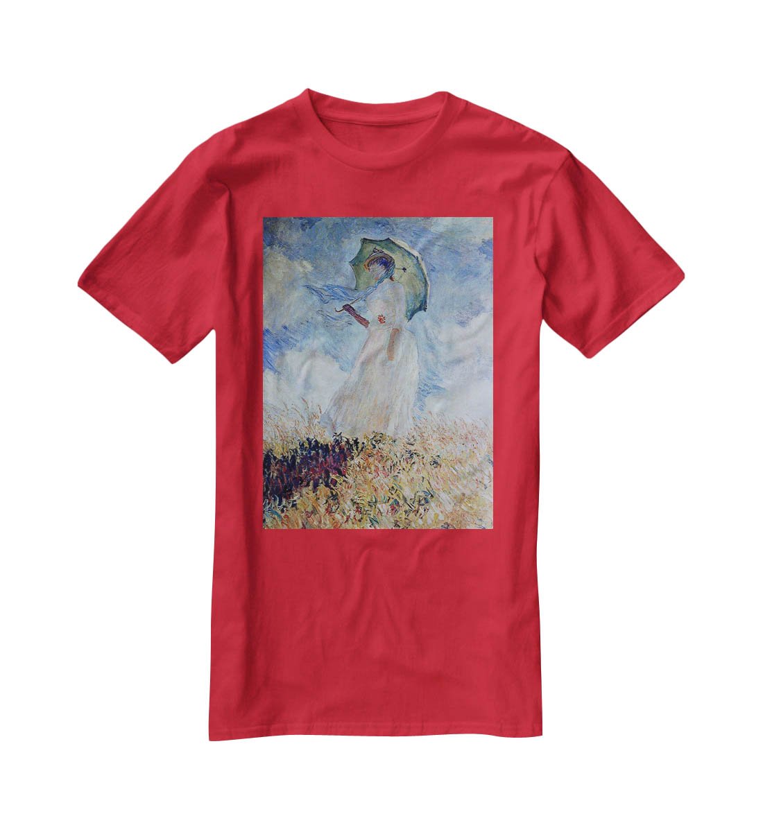Lady with umbrella T-Shirt - Canvas Art Rocks - 4