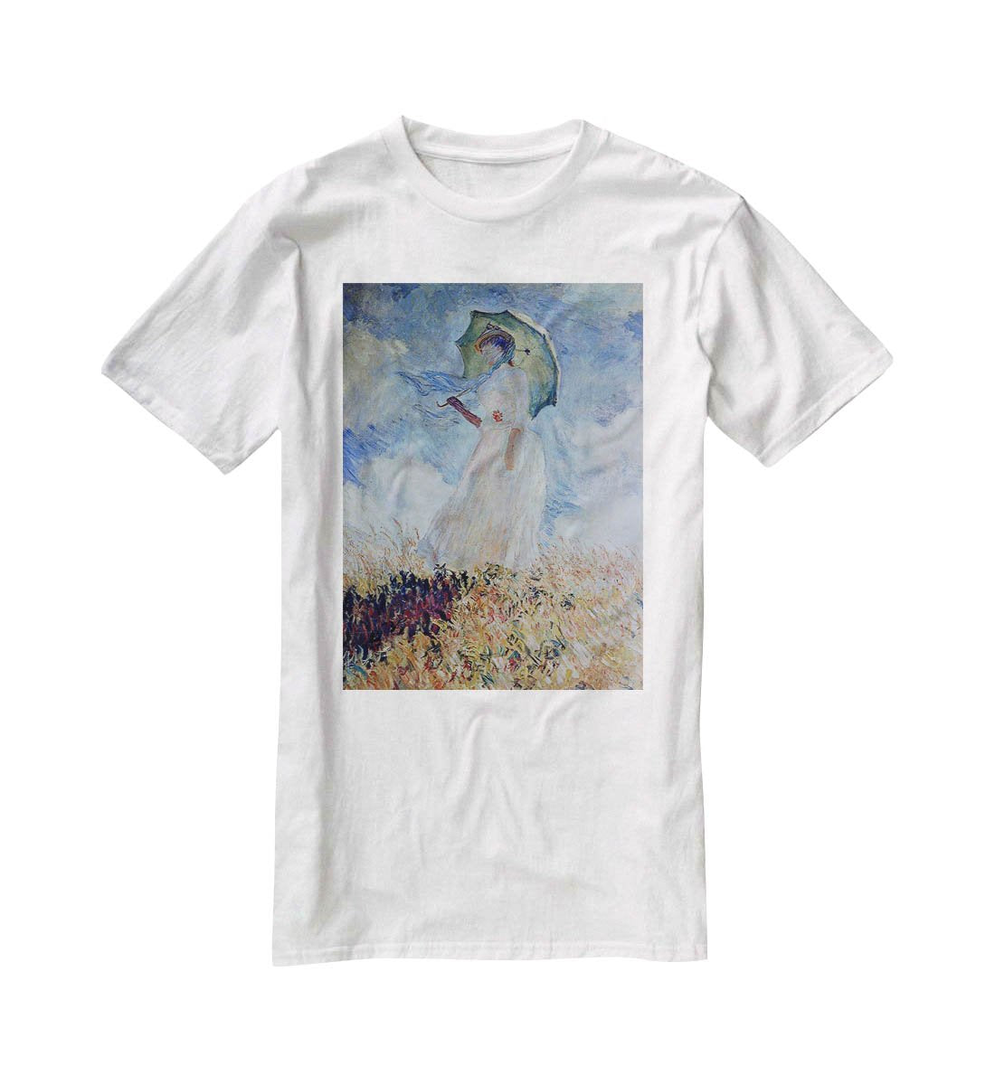 Lady with umbrella T-Shirt - Canvas Art Rocks - 5