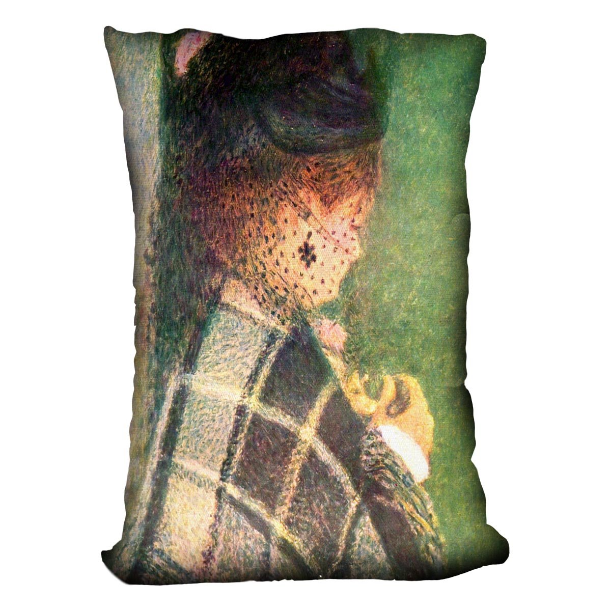 Lady with veil by Renoir Throw Pillow