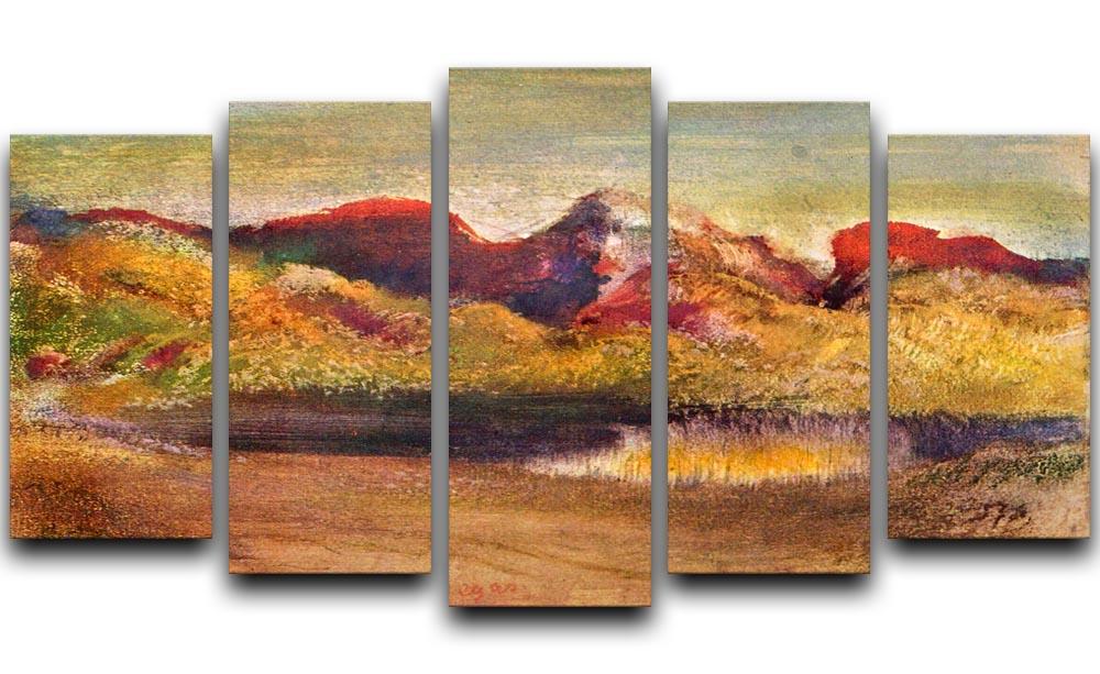 Lake and mountains by Degas 5 Split Panel Canvas - Canvas Art Rocks - 1