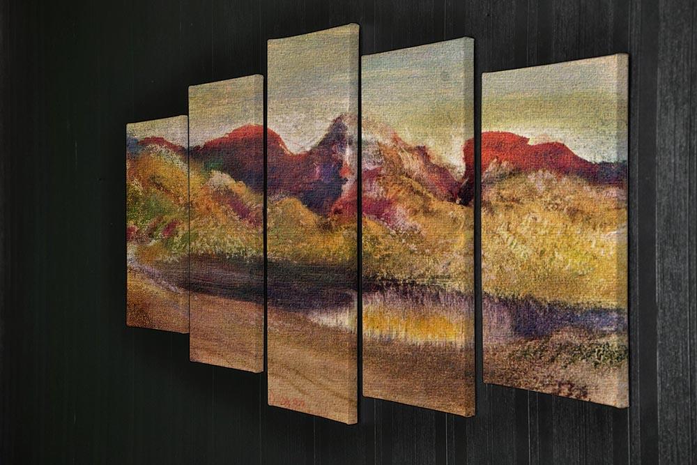 Lake and mountains by Degas 5 Split Panel Canvas - Canvas Art Rocks - 2