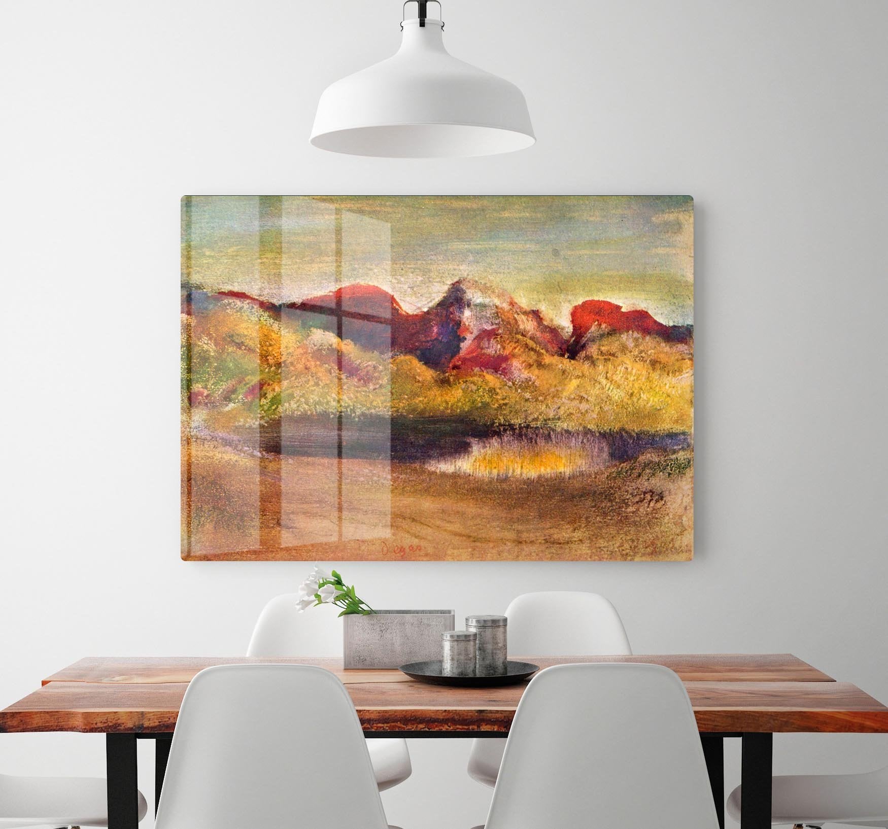 Lake and mountains by Degas HD Metal Print - Canvas Art Rocks - 2